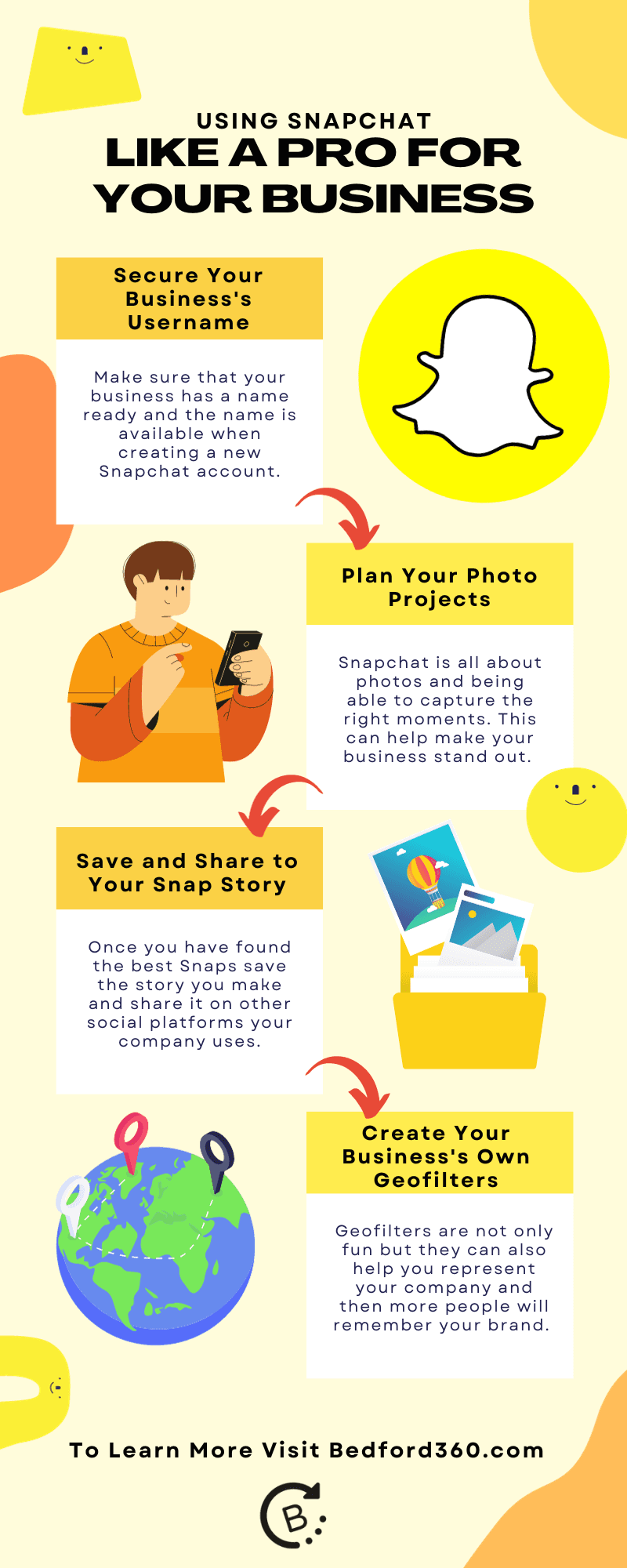 Bedford 360 - SnapChat for Business Infographic