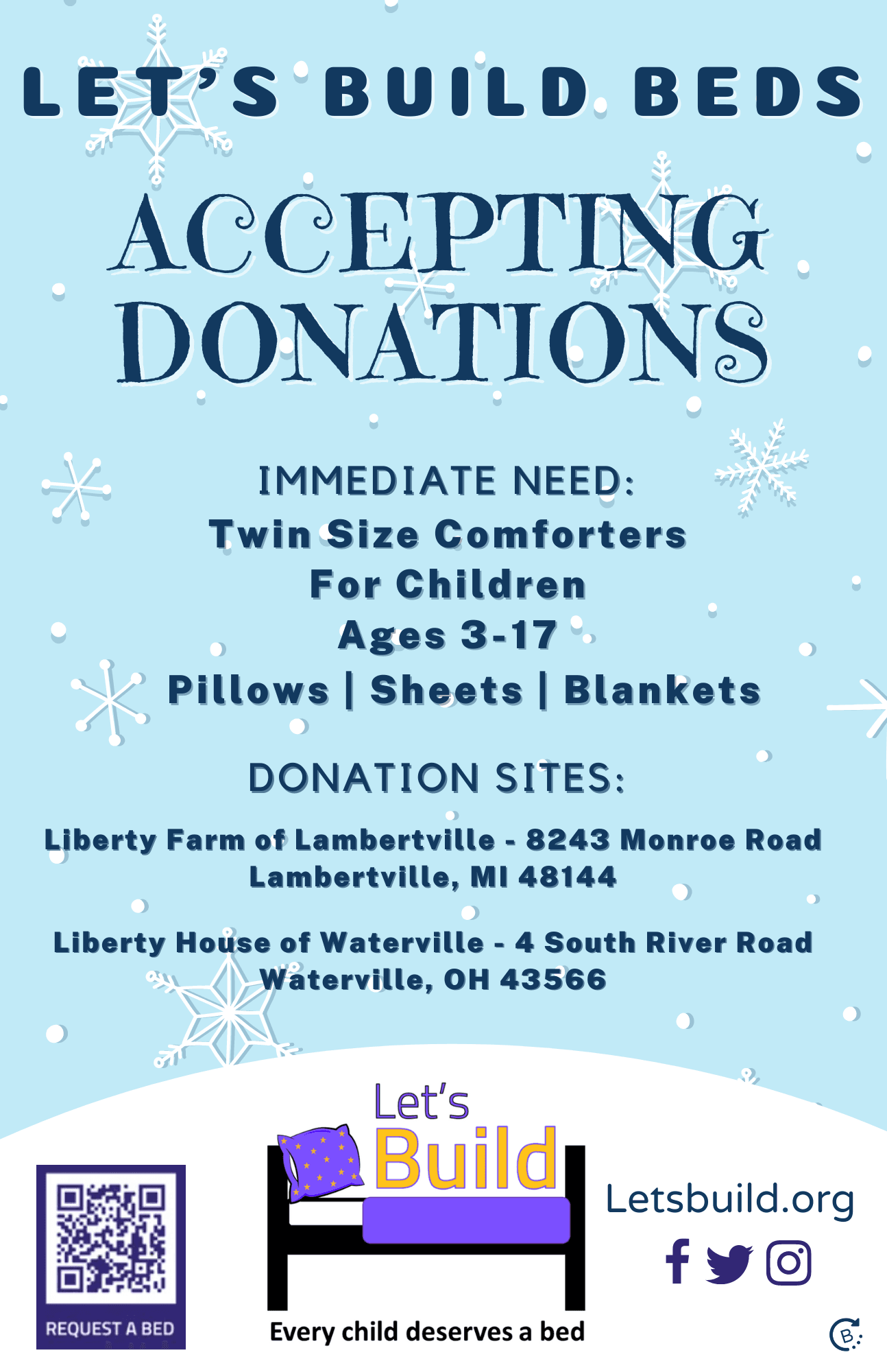 Let's Build Beds - Winter Poster